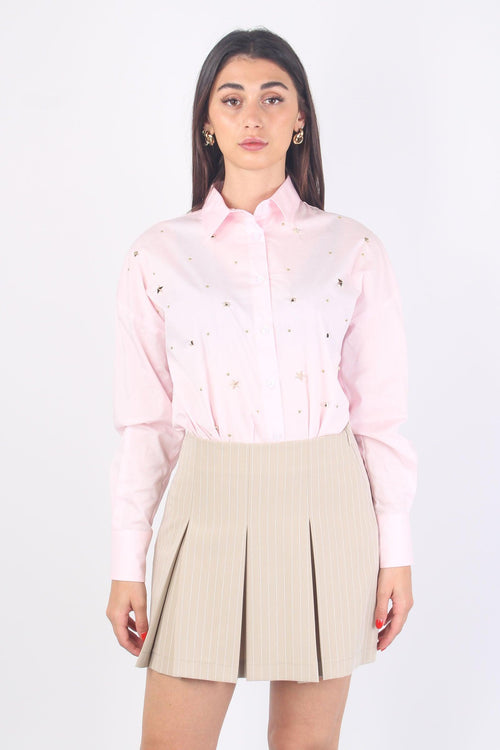 Camicia Applicazioni Stelle Rosa