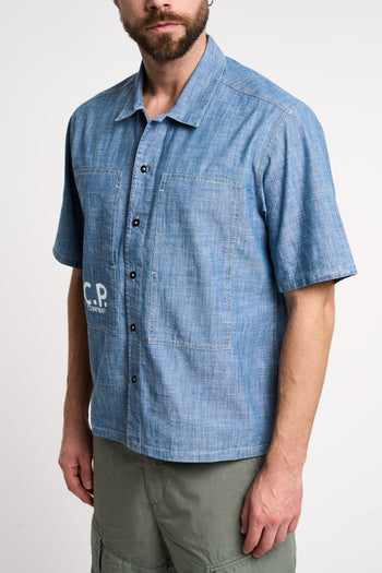 Camicia con logo in Chambray - 3