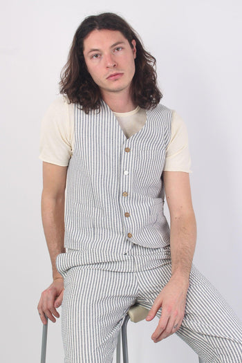 Gilet Gessato Blu/bianco - 2