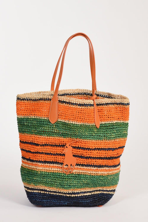 Borsa Raffia Arancio/multicolor Donna