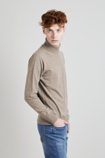 Turtle Neck Wool&ws Fin. 12 Beige Uomo - 3