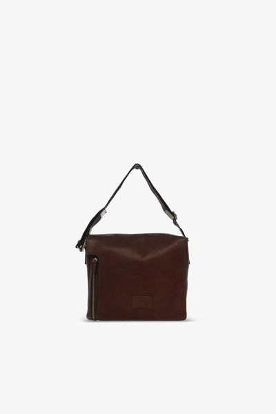 Borsa a tracolla TRACOLLA GRANDE ZIP VERTICALE CON PATTA in pelle cuoio Uomo Borsa a tracolla