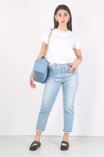 T-shirt Perle Collo Bianco - 4