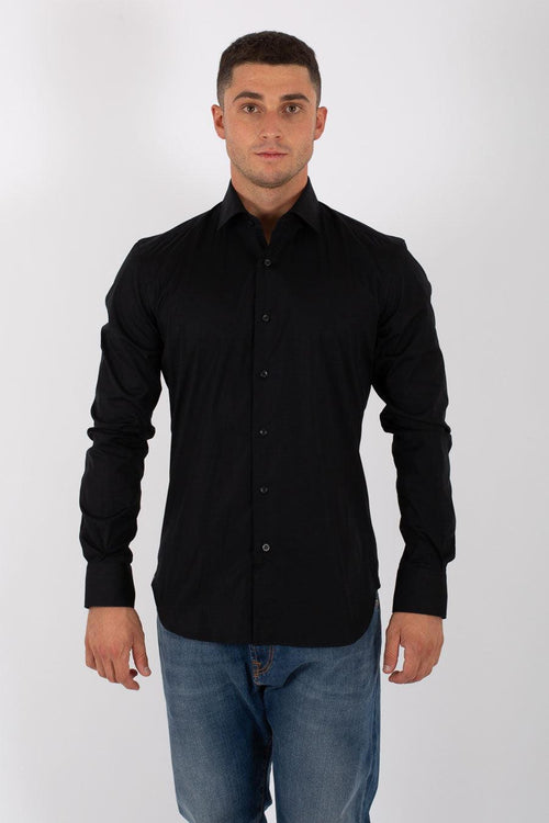 Camicia Classica Stretch Nero Uomo - 2