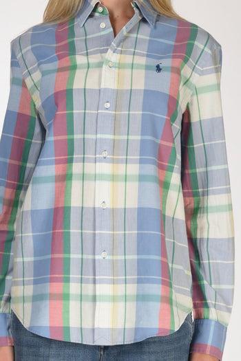 Camicia Madras Azzurro/rosa/verde Donna - 3