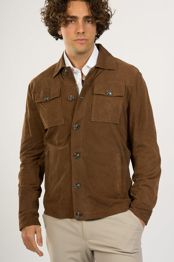 Over Shirt Scamosciata Marrone Uomo - 6