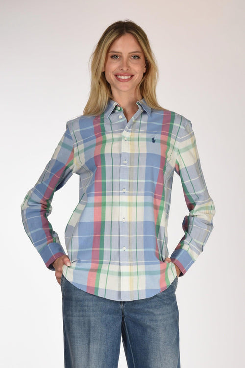 Camicia Madras Azzurro/rosa/verde Donna