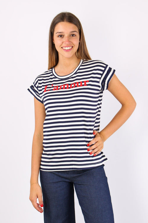 T-shirt Riga Amour Bianco/blu