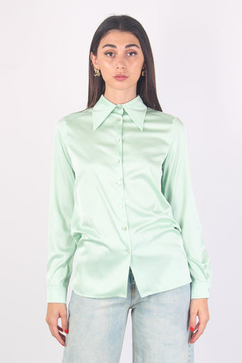 Camicia Effetto Raso Verde Acqua - 2