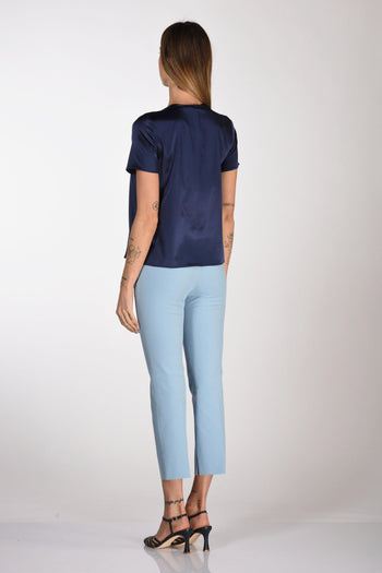 Tshirt Seta Blu Donna - 5