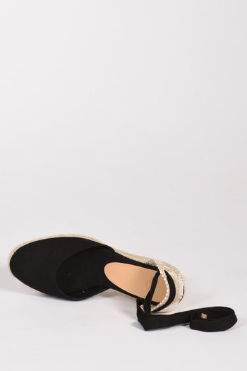 Espadrillas Zeppa Nero/beige Donna - 6