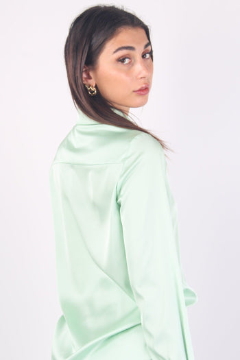 Camicia Effetto Raso Verde Acqua - 8