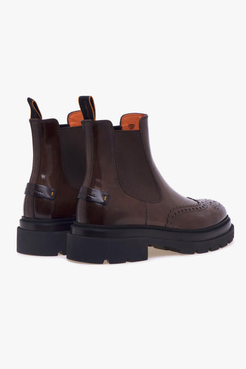 Chelsea boot stile inglese in pelle lucida effetto anticato - 3