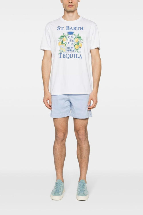 Saint Barth T-shirt Bianco Uomo Stampa Tequila Limoni