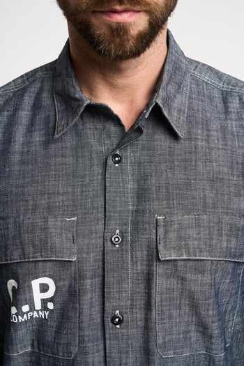 Camicia con logo in Chambray - 4