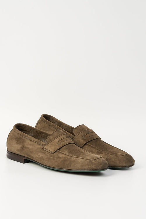 Mocassino Velour Tortora Uomo - 2