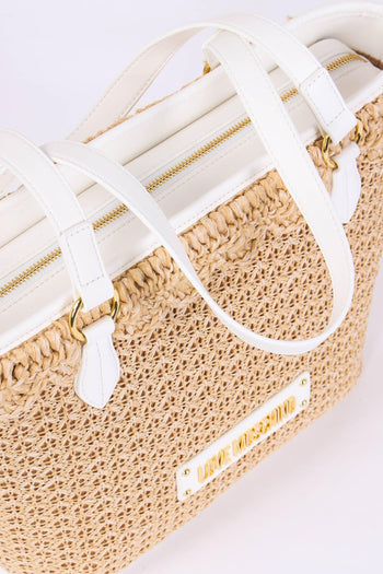 Shopping Rafia Logo Naturale/bianco - 4