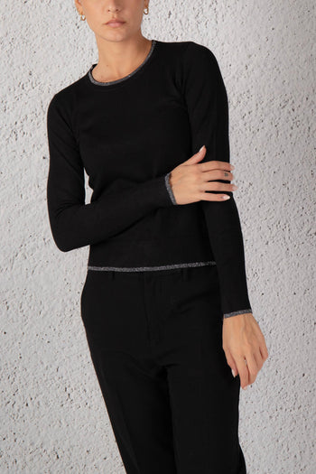 Maglia Chiusa M/l Basic Nero Donna - 4