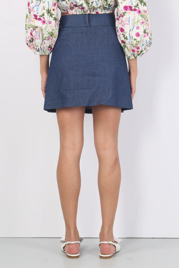 Minigonna Pieghe Chambry Blu - 4