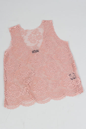 Canotta Pizzo Scavo Dietro Cipria - 9