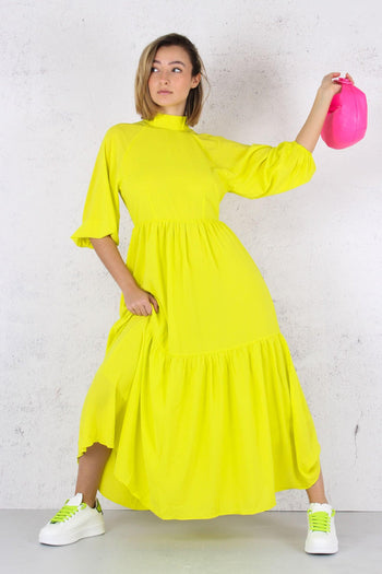 Abito Fiocco Dietro Balza Acid Yellow - 3