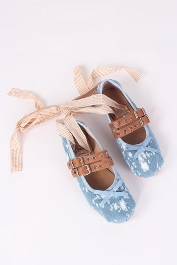 Ballerina Fibbia Borchie Vera Jeans/camel - 2