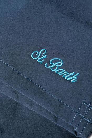 Saint Barth Boxer Uomo Tinta Unita Ricamo Logo - 3