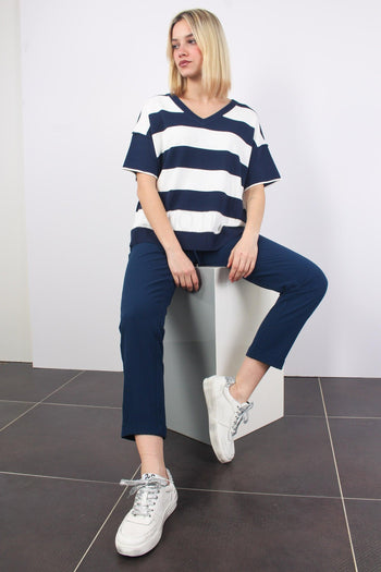 Pantalone Jogging Crepe Dress Blue - 4