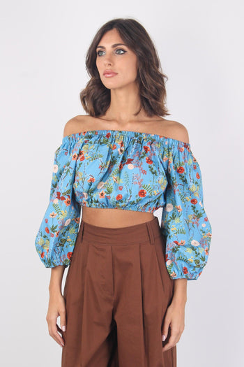 Top Fantasia Azzurro/fiori - 2