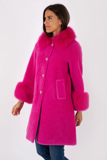 Cappotto Tessuto Ecomontone Viola Donna - 3