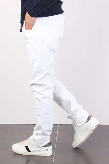 Jeans Cinque Tasche Logo Bianco Ottico - 5