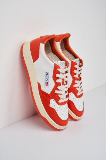 Medalist Low sneakers in pelle bianca e arancio - 6