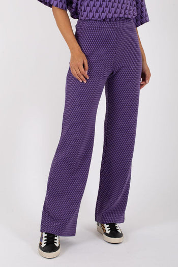 Pantalone Dritto Viola Donna - 3