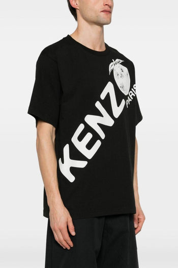 T-shirt Nero Uomo Logo Arancia - 4