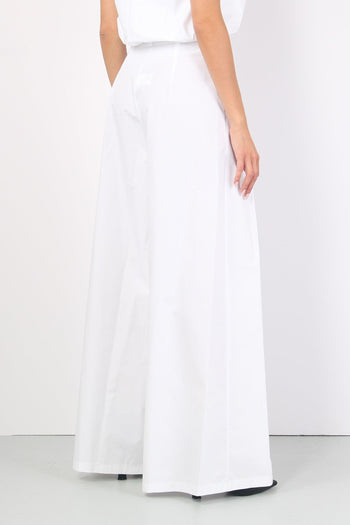 Pantalone Largo Cotone Pences Bianco - 7