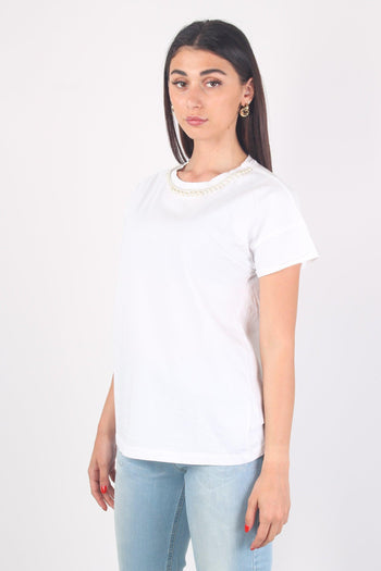 T-shirt Perle Collo Bianco - 6