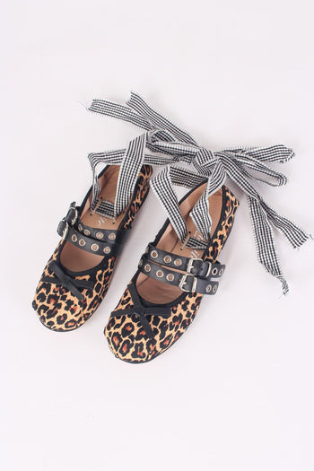 Ballerina Fibbia Borchie Vera Animalier - 2