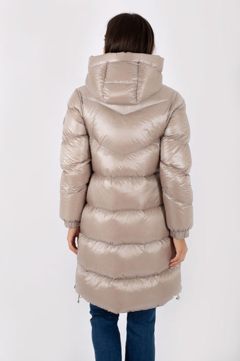 Aliquippa Long Puffer Jacket Grigio Donna - 5