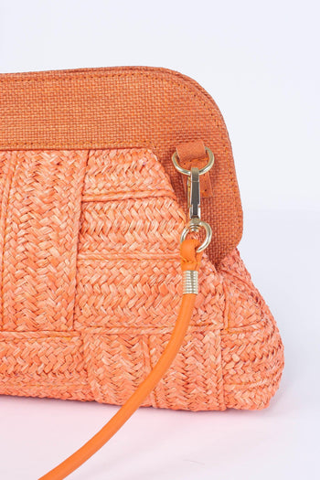 Clutch Rafia Intreccio Arancione - 4