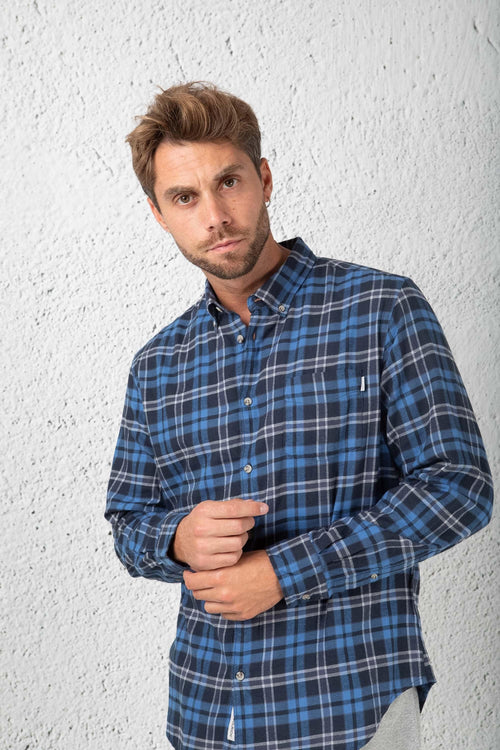 Camicia Light Flannel Blu Uomo