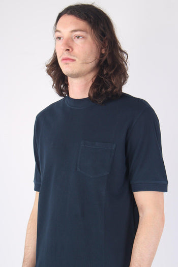 T-shirt Piquet Taschino Blu Navy - 7
