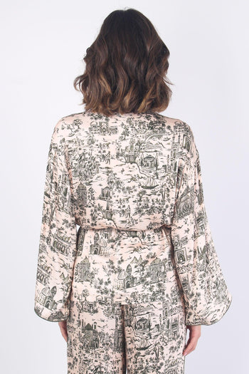 Giacca Kimono Fantasia Cipria/militare - 3