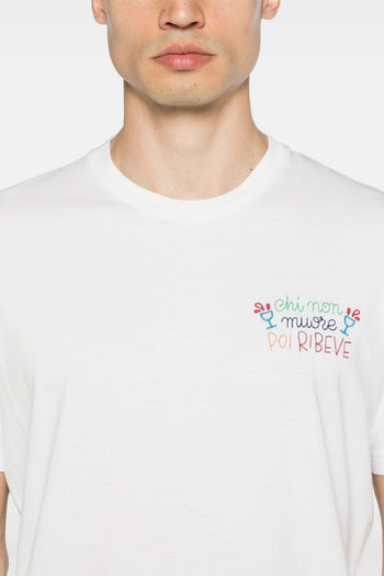 Saint Barth T-shirt Bianco Uomo Chi non Muore si Ribeve - 4