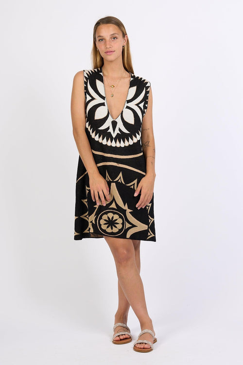 Abito Corto Maglia Nero Donna