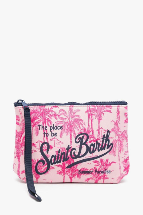 Saint Barth Pochette Rosa Unisex Motivo Palme