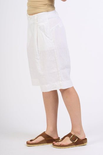 Bermuda in Lino Bianco Donna - 6