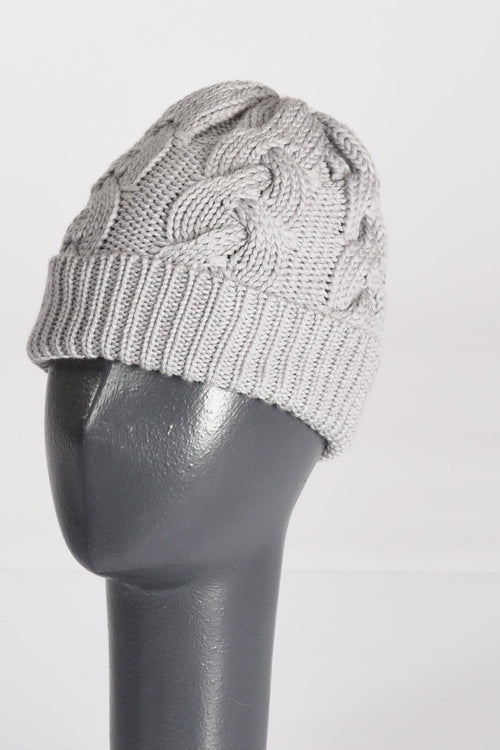 Cappello Di Maglia Grigio Chiaro Donna