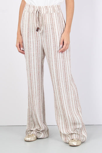 Pantalone Palazzo Riga Panna/coccio - 3