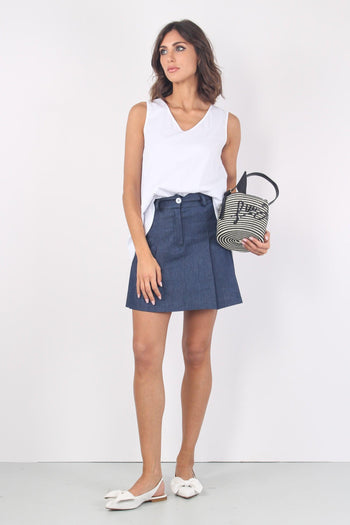 Minigonna Pieghe Chambry Blu - 5