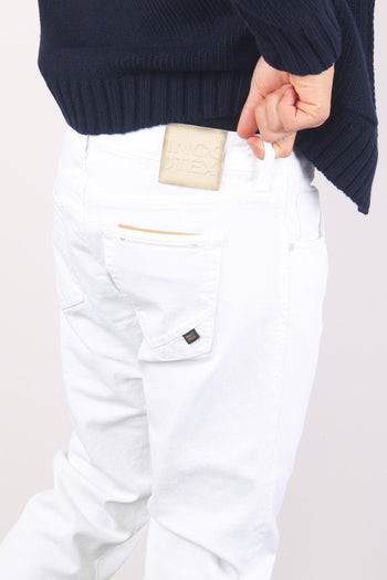 Jeans Cinque Tasche Logo Bianco Ottico - 7
